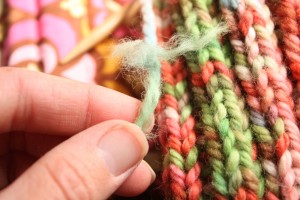 Frayed yarn